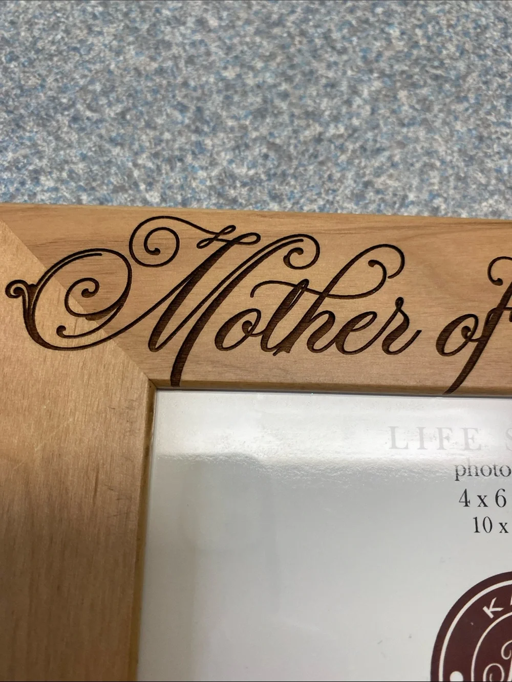 'Mother of the Groom' Wood Frame 4x6 by KATE POSH scroll work